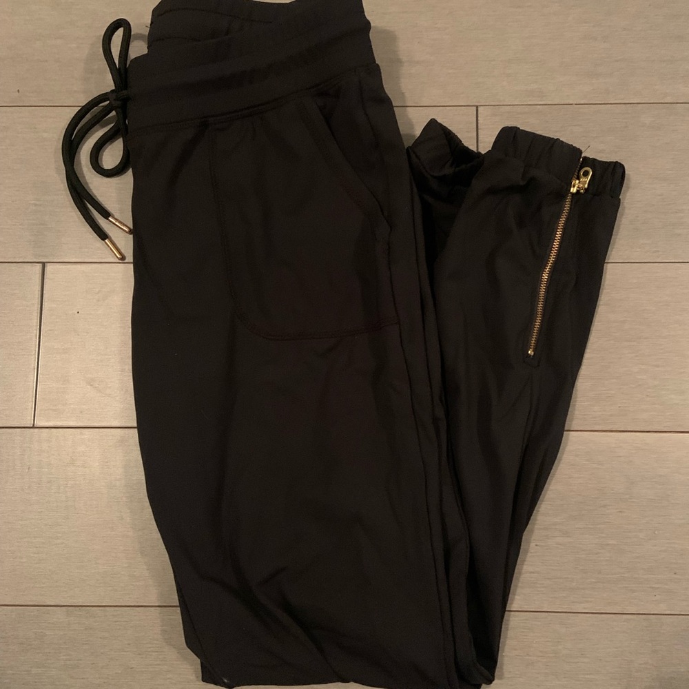 Black Everywhere Zipper Joggers